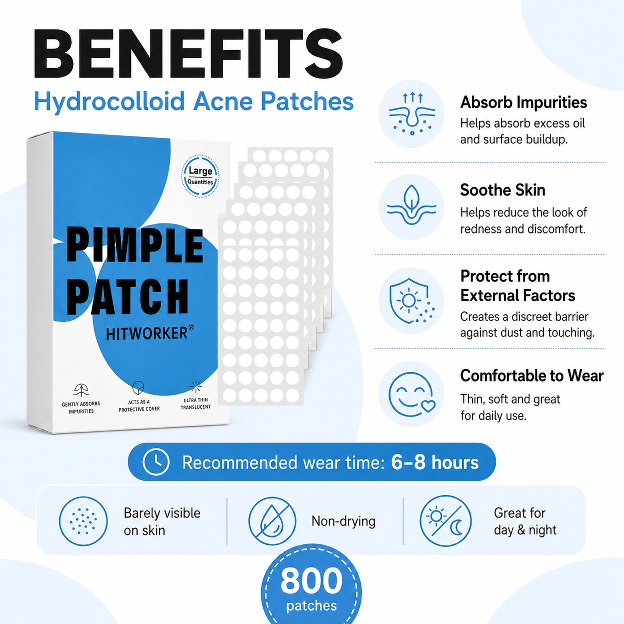800Pcs Hydrocolloid Acne Pimpl - огляд і ціна Face Oil